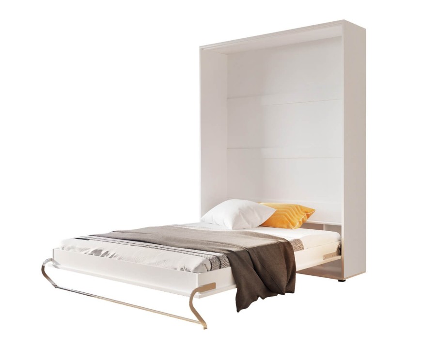 Schrankbett Vertikal weiß hochglanz 120x200 (CP) Murphy-Bett