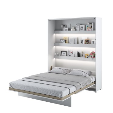 Schrankbett Vertikal weiß hochglanz 180x200 (BC) Murphy-Bett